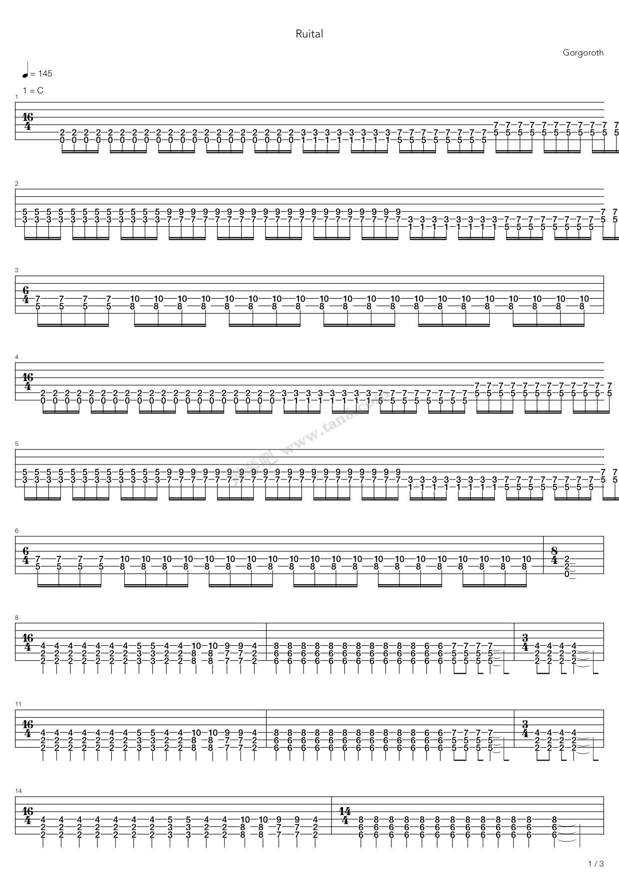 《Ritual》吉他谱-C大调音乐网