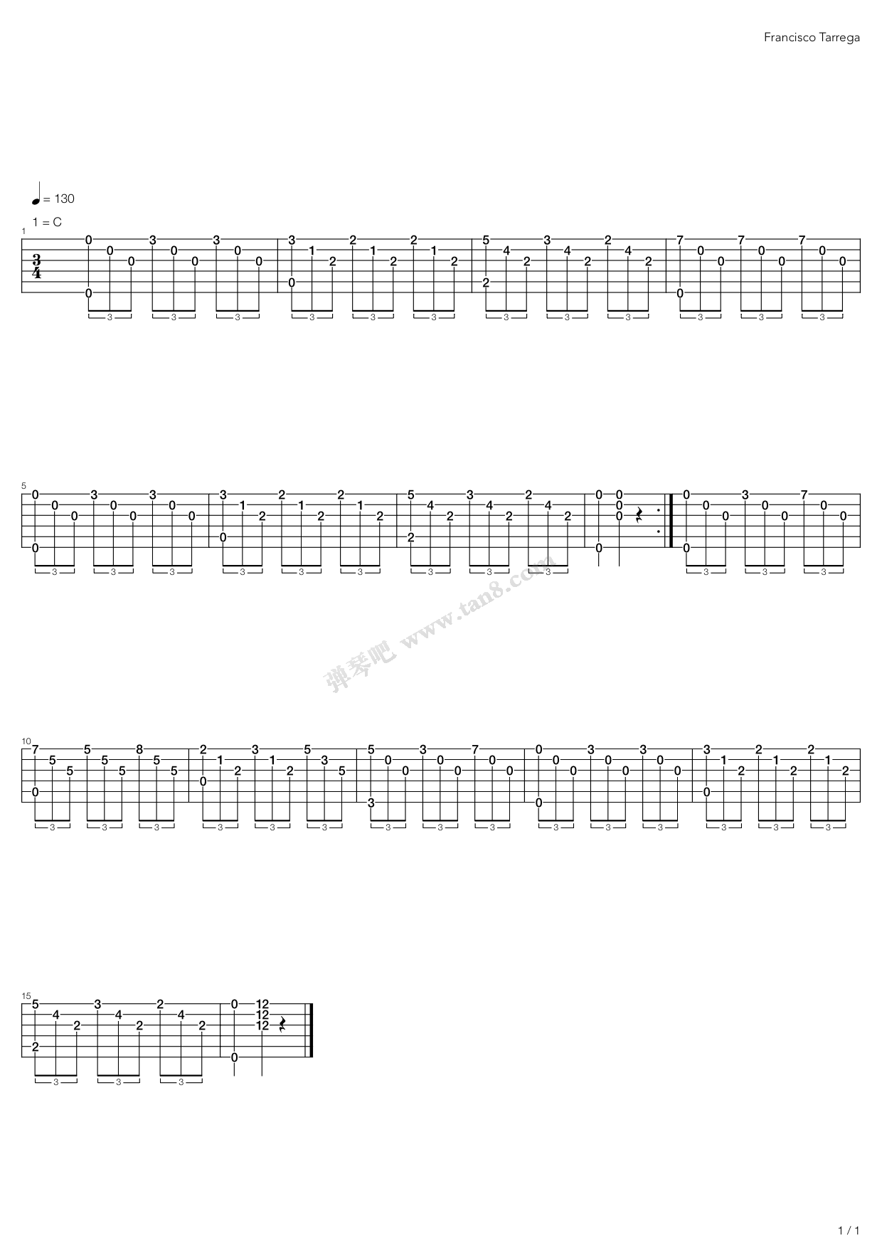 《Study N 10》吉他谱-C大调音乐网