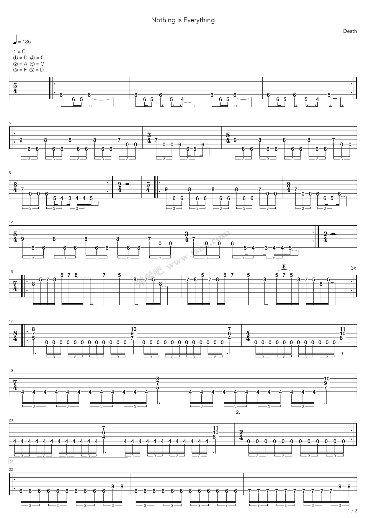 《Nothing Is Everything》吉他谱-C大调音乐网