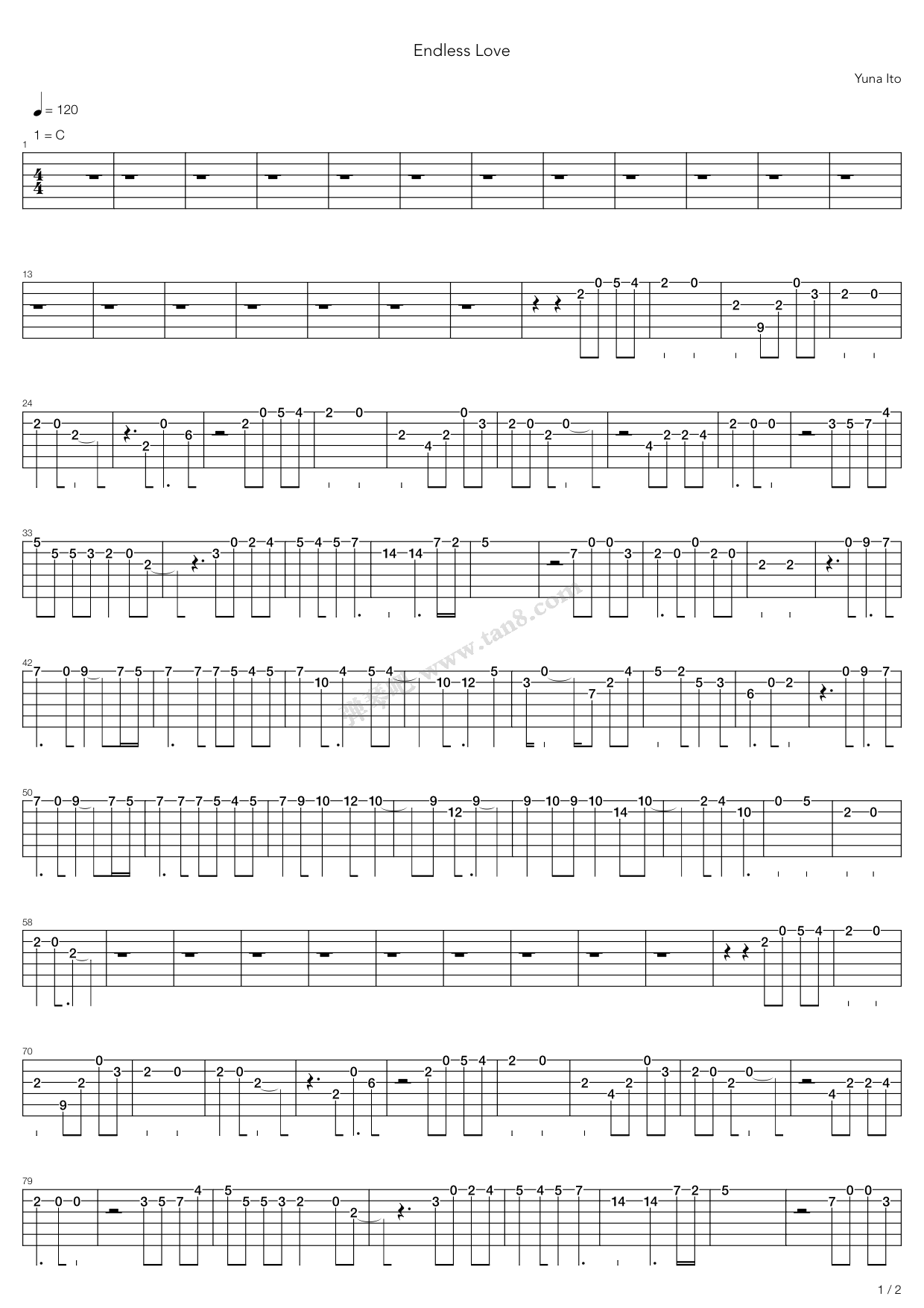 《Endless story》吉他谱-C大调音乐网